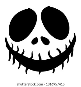 Halloween pumpkin face hand draw vector illustration spooky scary design