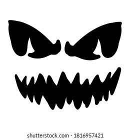 Halloween pumpkin face hand draw vector illustration spooky scary design