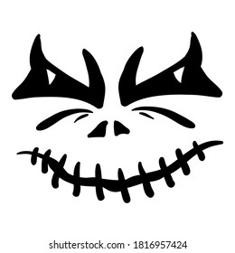 Halloween pumpkin face hand draw vector illustration spooky scary design
