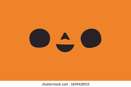 Halloween pumpkin face icon. Carved Jack-o-lantern cartoon illustration.
