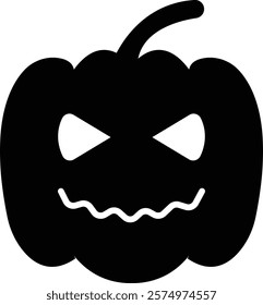 Halloween Pumpkin Face Icon, jack-o-lantern flat graphic design elements, isolated on transparent background. used for Halloween festival, element template poster, brochures, online advertising,