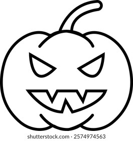 Halloween Pumpkin Face Icon, jack-o-lantern flat graphic design elements, isolated on transparent background. used for Halloween festival, element template poster, brochures, online advertising,