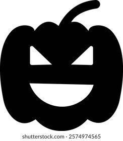 Halloween Pumpkin Face Icon, jack-o-lantern flat graphic design elements, isolated on transparent background. used for Halloween festival, element template poster, brochures, online advertising,