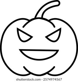 Halloween Pumpkin Face Icon, jack-o-lantern flat graphic design elements, isolated on transparent background. used for Halloween festival, element template poster, brochures, online advertising,