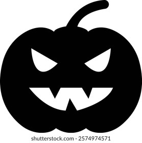 Halloween Pumpkin Face Icon, jack-o-lantern flat graphic design elements, isolated on transparent background. used for Halloween festival, element template poster, brochures, online advertising,