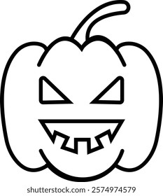 Halloween Pumpkin Face Icon, jack-o-lantern flat graphic design elements, isolated on transparent background. used for Halloween festival, element template poster, brochures, online advertising,