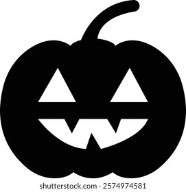 Halloween Pumpkin Face Icon, jack-o-lantern flat graphic design elements, isolated on transparent background. used for Halloween festival, element template poster, brochures, online advertising,