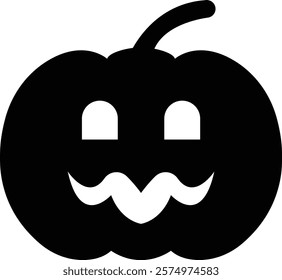 Halloween Pumpkin Face Icon, jack-o-lantern flat graphic design elements, isolated on transparent background. used for Halloween festival, element template poster, brochures, online advertising,