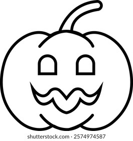 Halloween Pumpkin Face Icon, jack-o-lantern flat graphic design elements, isolated on transparent background. used for Halloween festival, element template poster, brochures, online advertising,