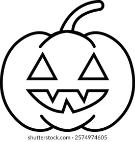 Halloween Pumpkin Face Icon, jack-o-lantern flat graphic design elements, isolated on transparent background. used for Halloween festival, element template poster, brochures, online advertising,