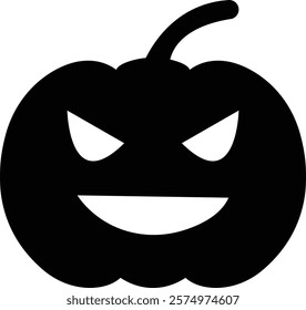 Halloween Pumpkin Face Icon, jack-o-lantern flat graphic design elements, isolated on transparent background. used for Halloween festival, element template poster, brochures, online advertising,