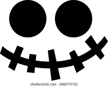 Halloween pumpkin face icon. Spooky ghost mask. Scary smile.