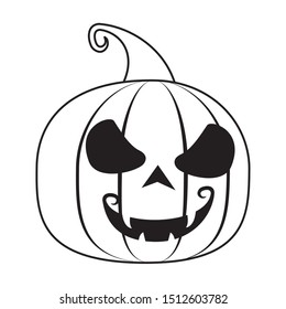 halloween pumpkin with face icon vector illustration design