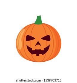 halloween pumpkin with face icon vector illustration design