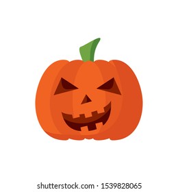 halloween pumpkin with face icon vector illustration design