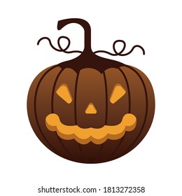 calabaza de halloween con diseño de ilustraciones vectoriales de íconos faciales