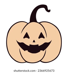 halloween pumpkin face illustration isolated