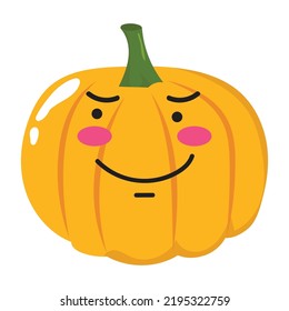 Halloween pumpkin face isolated on white background