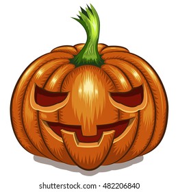Cara de calabaza de Halloween aislada en ilustración vectorial de fondo blanco.
