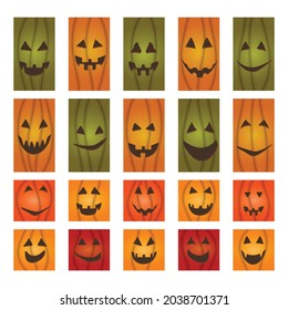 halloween pumpkin face jack-o-lantern greeting cards
