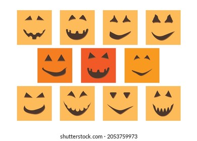 halloween pumpkin face jack-o-lantern on social media post template