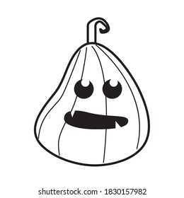 halloween pumpkin with face line style icon vector illustration design