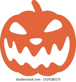 Halloween pumpkin with face in minimal style. Autumn holidays. Vector illustration