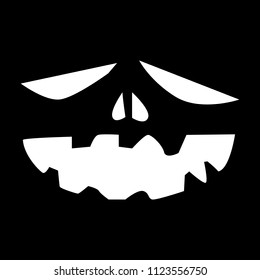 Halloween pumpkin face on a black background