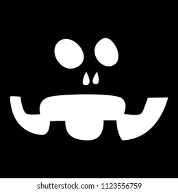 Halloween pumpkin face on a black background