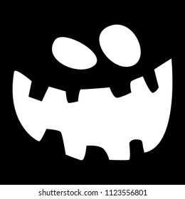 Halloween pumpkin face on a black background