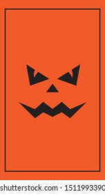Halloween pumpkin face with orange background