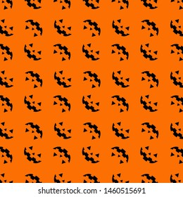 halloween pumpkin face pattern on orange background illustration vector