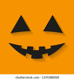 Halloween pumpkin face. Scary face silhouette. Vector illustration.