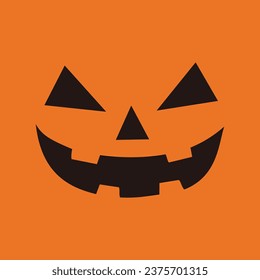 Halloween Pumpkin face, scary face silhouette, vector illustration, stock illustration