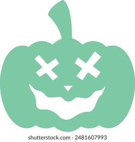 Halloween Pumpkin Face Silhouette Icon - Eerie and Festive Symbol of Spooky Celebrations