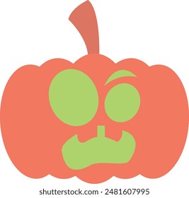 Halloween Pumpkin Face Silhouette Icon - Eerie and Festive Symbol of Spooky Celebrations