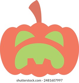 Halloween Pumpkin Face Silhouette Icon - Eerie and Festive Symbol of Spooky Celebrations