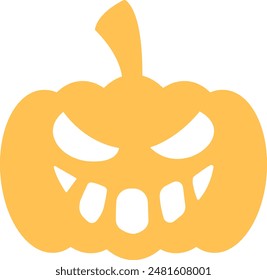 Halloween Pumpkin Face Silhouette Icon - Eerie and Festive Symbol of Spooky Celebrations