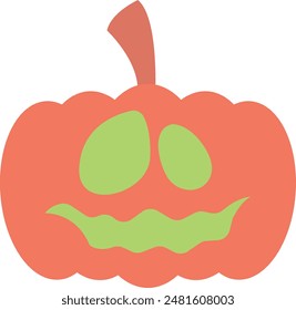 Halloween Pumpkin Face Silhouette Icon - Eerie and Festive Symbol of Spooky Celebrations