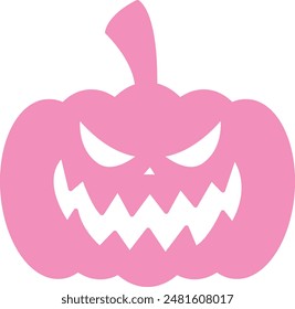 Halloween Pumpkin Face Silhouette Icon - Eerie and Festive Symbol of Spooky Celebrations