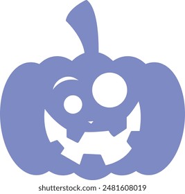 Halloween Pumpkin Face Silhouette Icon - Eerie and Festive Symbol of Spooky Celebrations