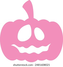 Halloween Pumpkin Face Silhouette Icon - Eerie and Festive Symbol of Spooky Celebrations