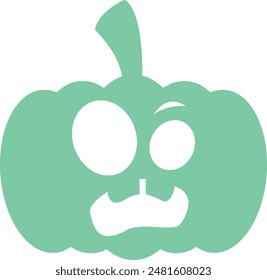 Halloween Pumpkin Face Silhouette Icon - Eerie and Festive Symbol of Spooky Celebrations