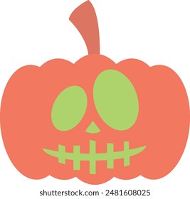 Halloween Pumpkin Face Silhouette Icon - Eerie and Festive Symbol of Spooky Celebrations