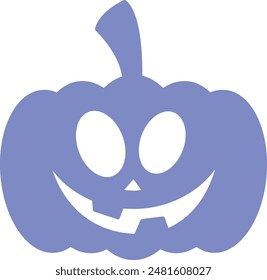 Halloween Pumpkin Face Silhouette Icon - Eerie and Festive Symbol of Spooky Celebrations