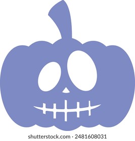 Halloween Pumpkin Face Silhouette Icon - Eerie and Festive Symbol of Spooky Celebrations