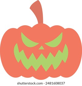 Halloween Pumpkin Face Silhouette Icon - Eerie and Festive Symbol of Spooky Celebrations