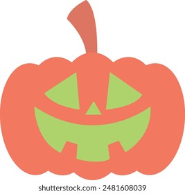 Halloween Pumpkin Face Silhouette Icon - Eerie and Festive Symbol of Spooky Celebrations