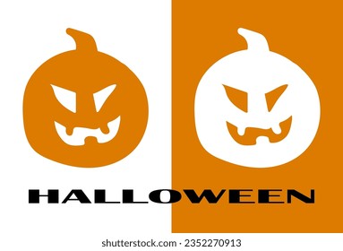 Halloween pumpkin face symbol. vector illustration 