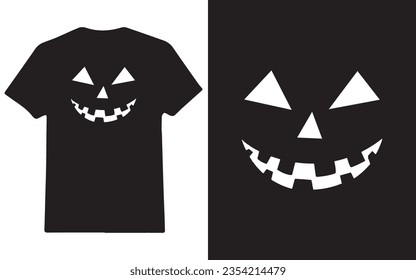 Halloween pumpkin face t-shirt design